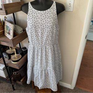 NWT LOFT Black and White Patterned Sleeveless Cotton Dress